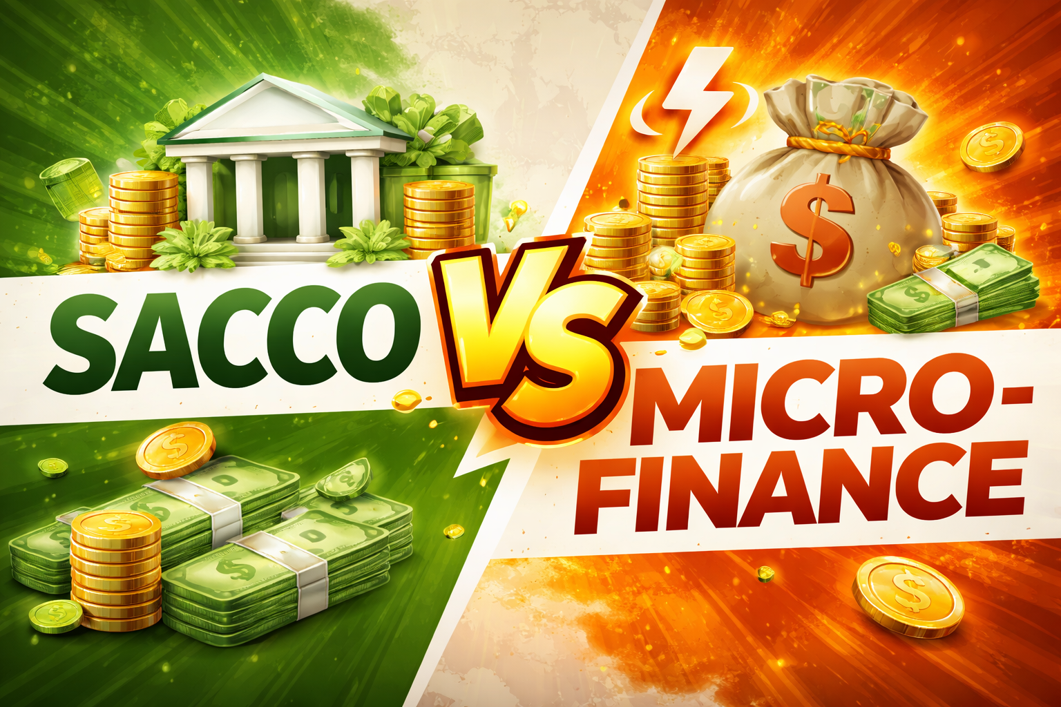 SACCO vs Microfinance comparison graphics